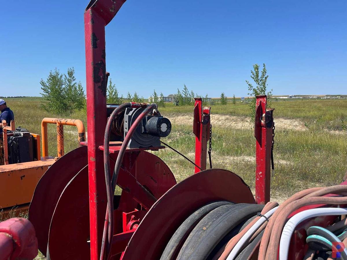 Used POWER SWIVEL SKID (NO SWIVEL) W/ DETROIT 4-71 DIESEL ENGINE, HOSES & REELS