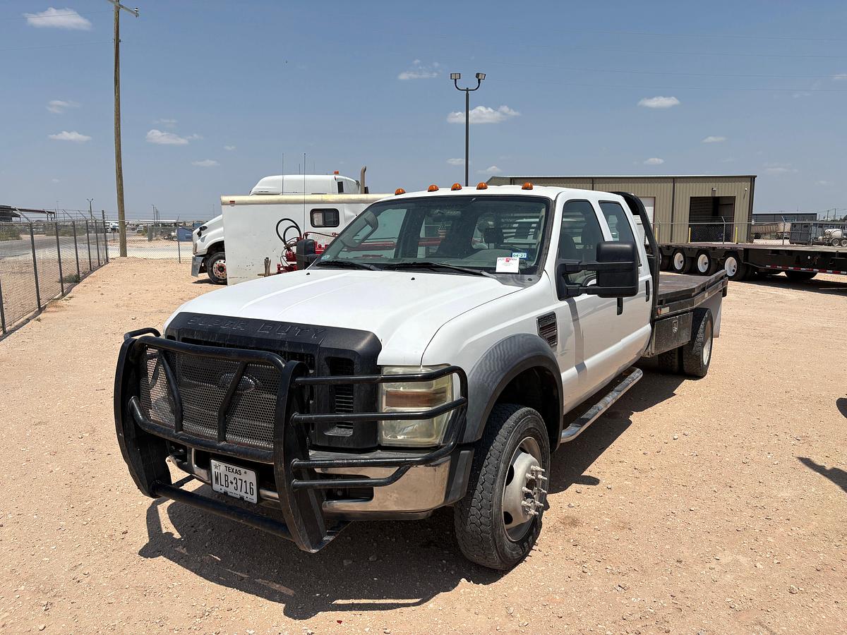 Used 2008 FORD F-550 SUPER DUTY CREW CAB FLATBED TRUCK