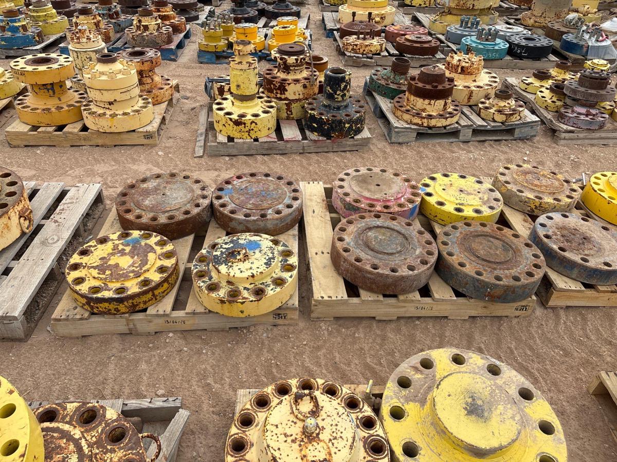 Used (7 pallets) assorted 7-1/16” to 11” blind/lift flanges