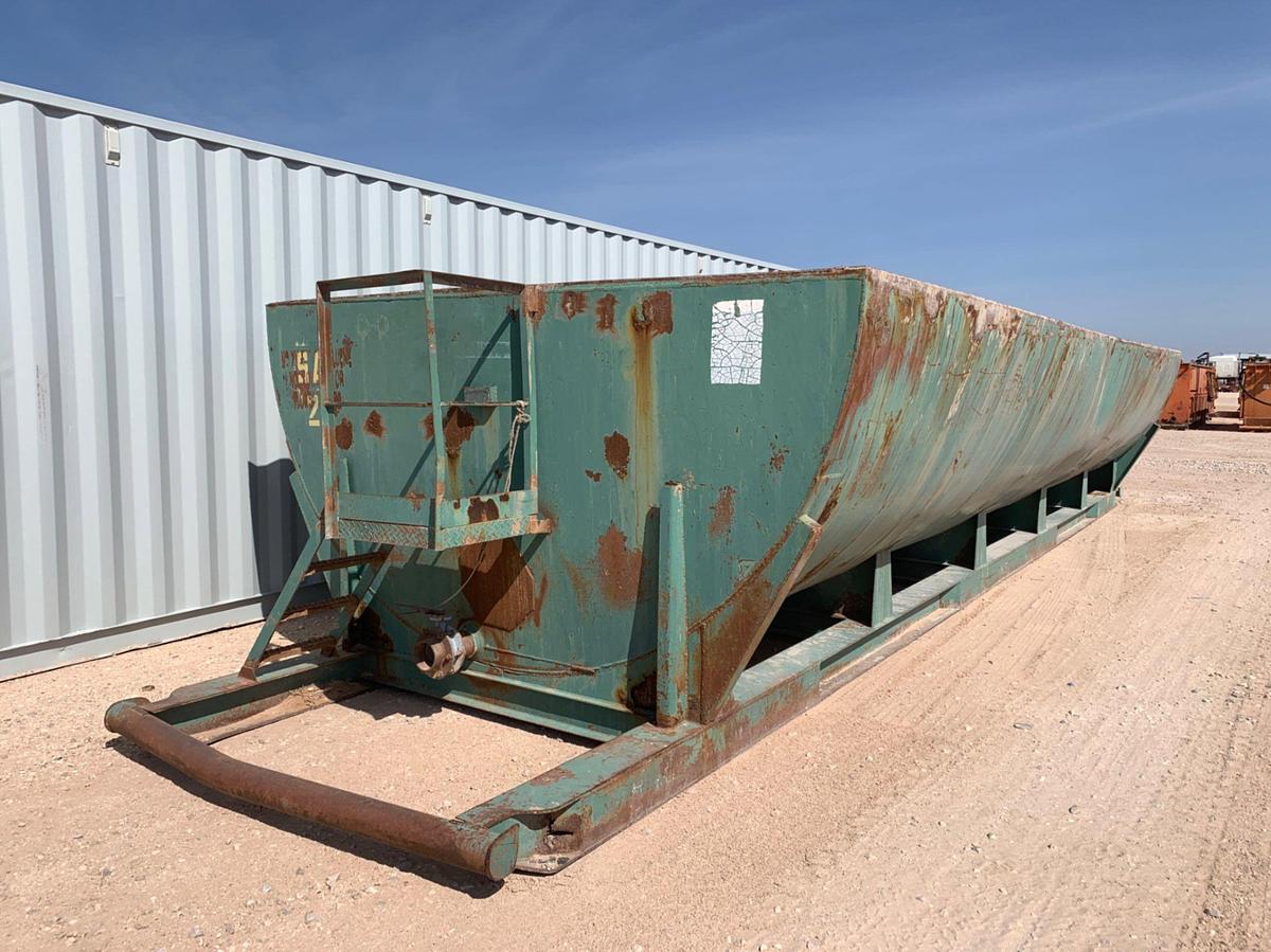 Used 40’L x 11’ W x 7’ T 350bbl Round Bottom Open Top Skidded Tank