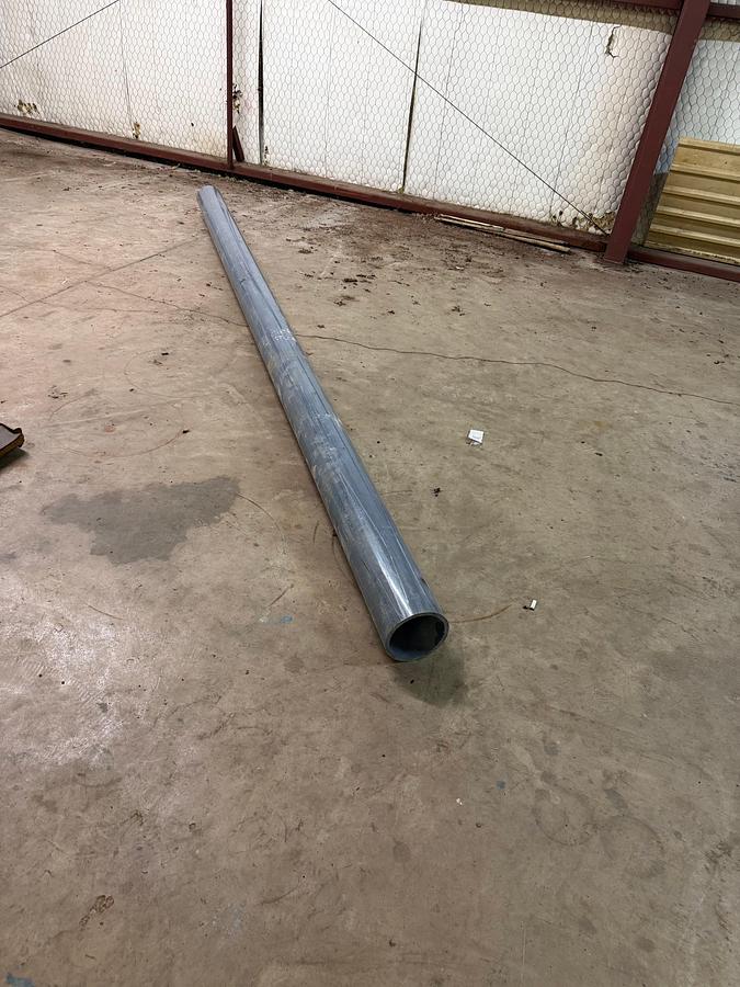 Used LOT W/ (1) UNUSED 4" X 20' RED THREAD FIBERGLASS PIPE & (1) 6" X 15' GRAY PVC PIPE