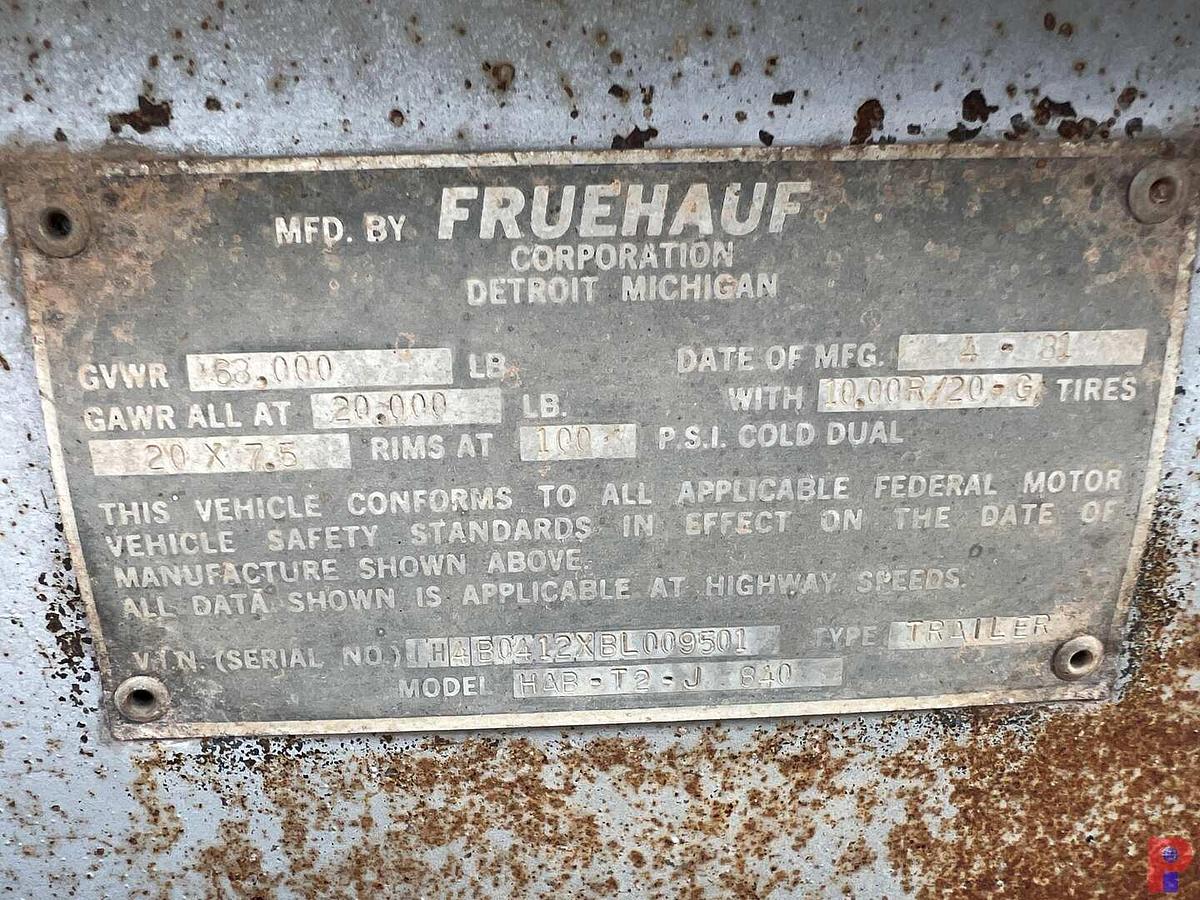Used 1981 FREUHAUF MODEL: HAB-T2J 840 T/A PNEUMATIC TRAILER