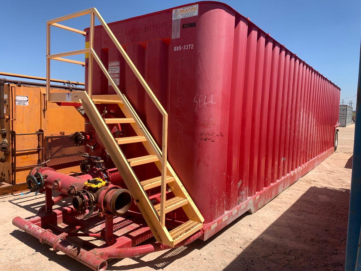 Used 48’ L x 9’ W x 10’ T 634 Bbl Frac Tank