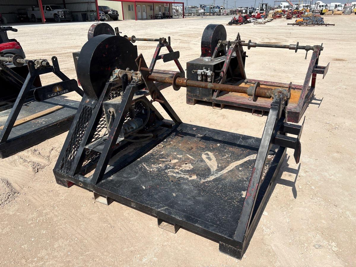 Used (3) 6’ x 5’ pneumatic powered wireline spooling skids