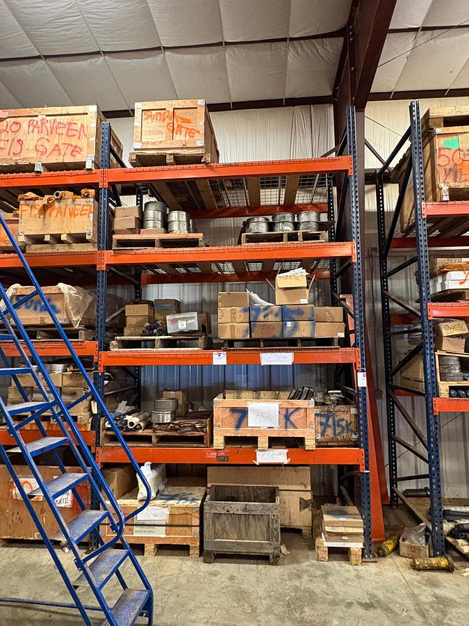 Used (5 shelves) of assorted frac valve parts