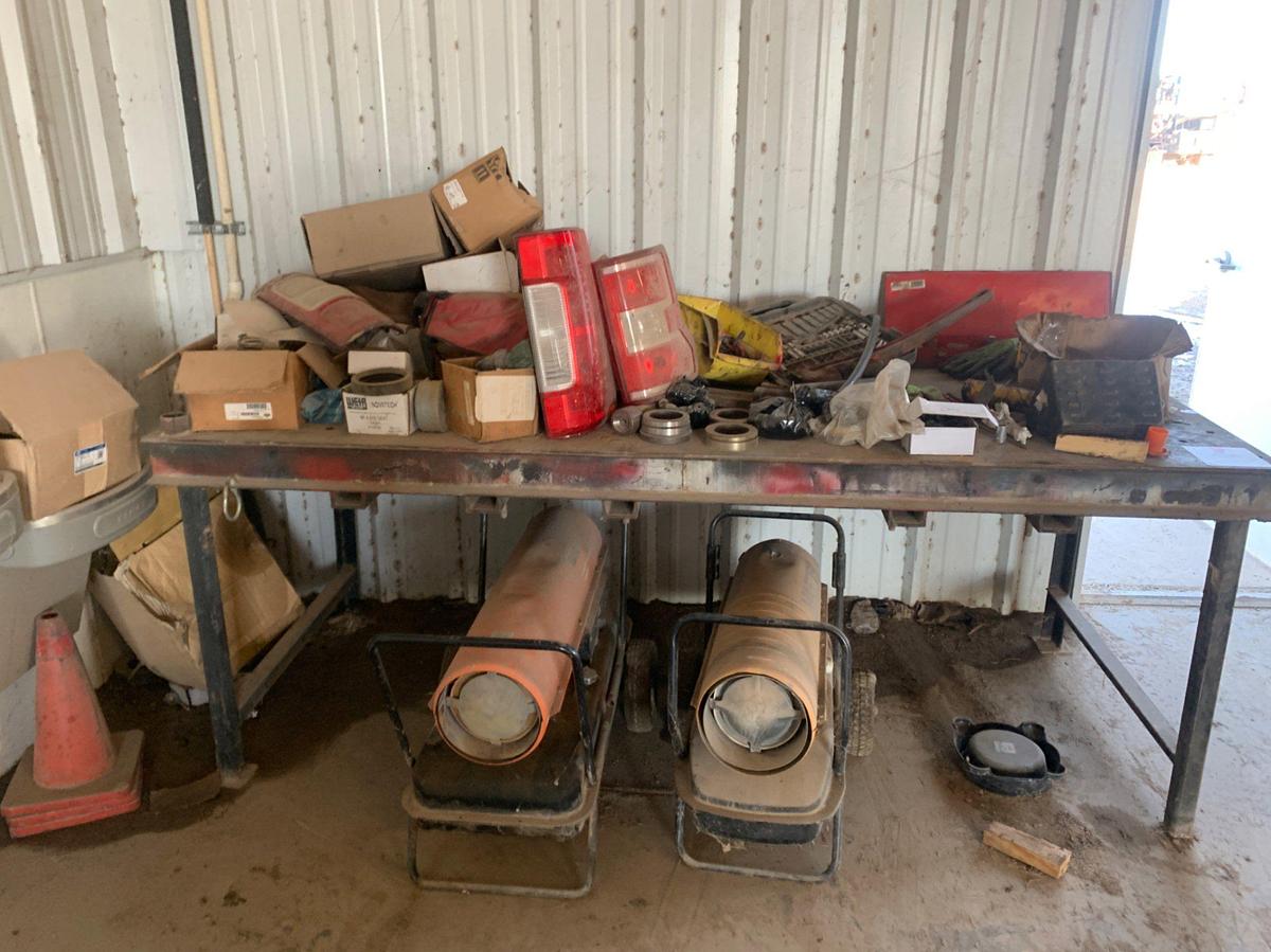 Used 8’ x 3’ x 3’ Shop Table w/ all it’s Contents