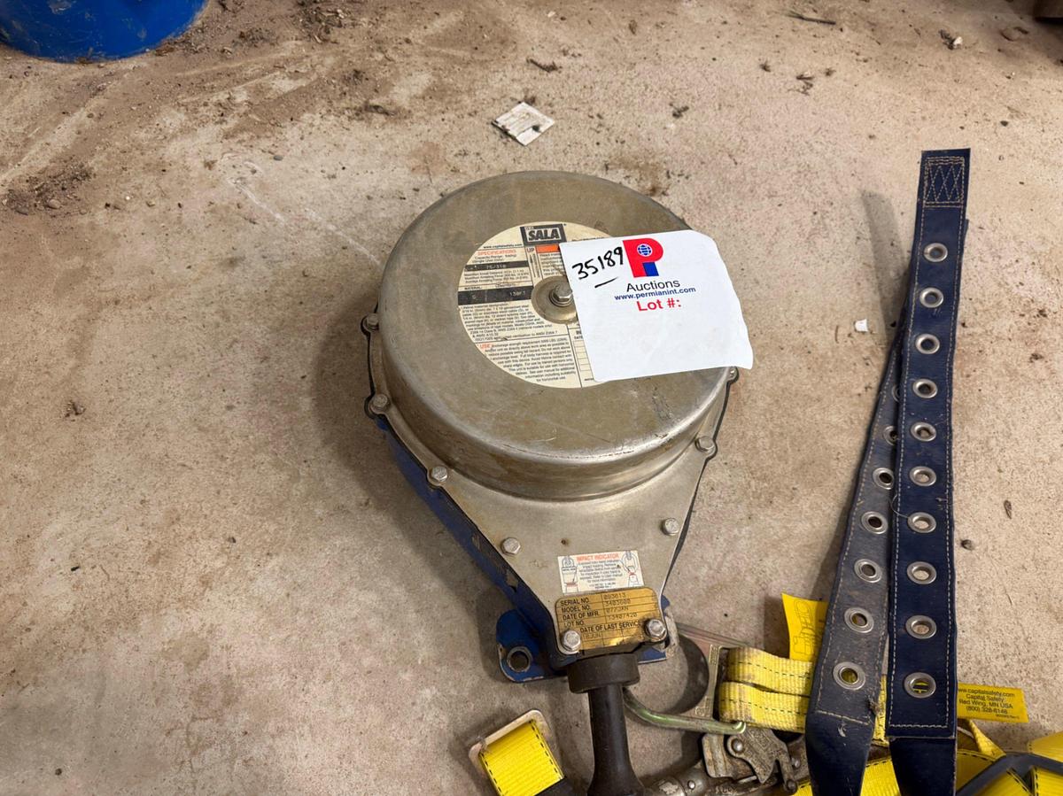 Used Sala 130’ fall safe device with harness