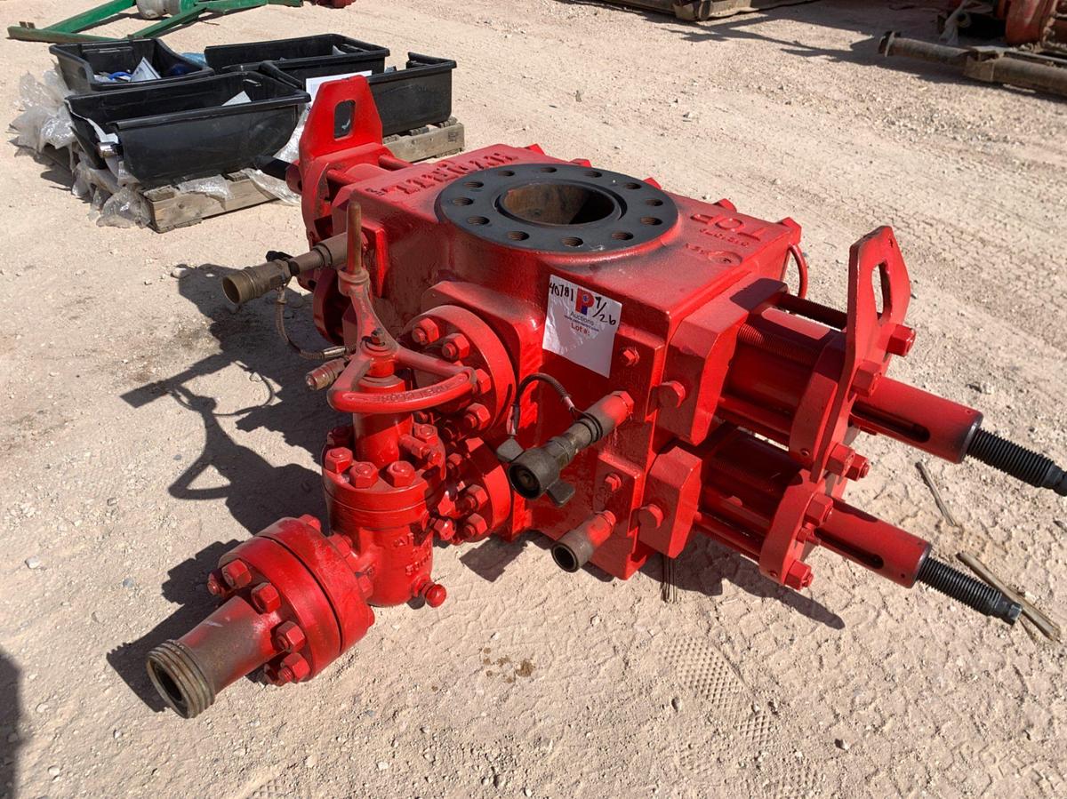 Used Hydril 7-1/16 5K Double BOP w/ 2-1/16 Manual Gate Valve