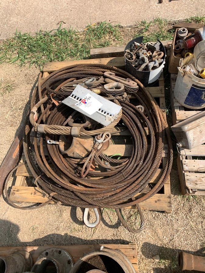 Used (6) Pallets of Truck Parts, Fittings, Wire Cable, and Rig Lights