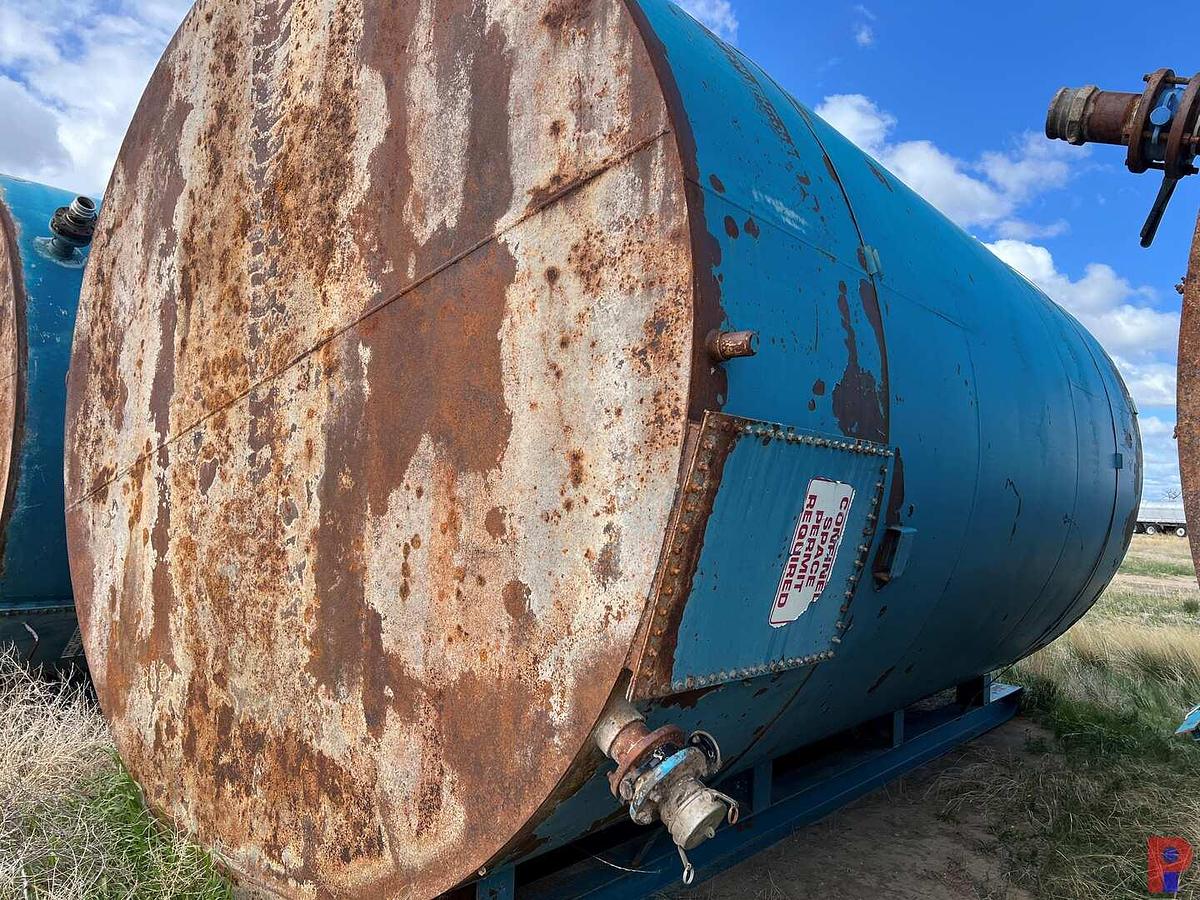Used SKIDDED 12’DIAMETER X 20’H 400BBL VERTICAL STORAGE TANK