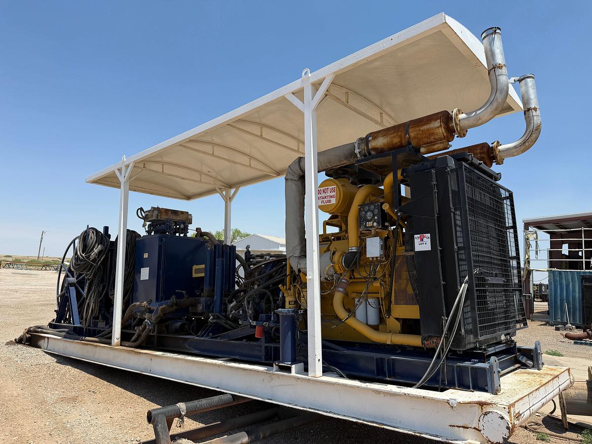 Used CATERPILLAR C32 ACERT 1200-HP HYDRAULIC POWER UNIT F/ CANRIG TOP DRIVE SKIDDED