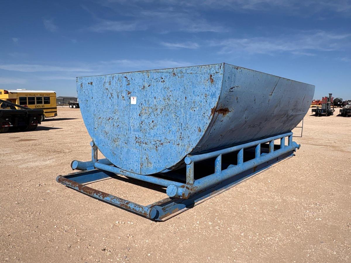 Used 17.5’ X 12’ x 6’ open top, round bottom tank, skidded