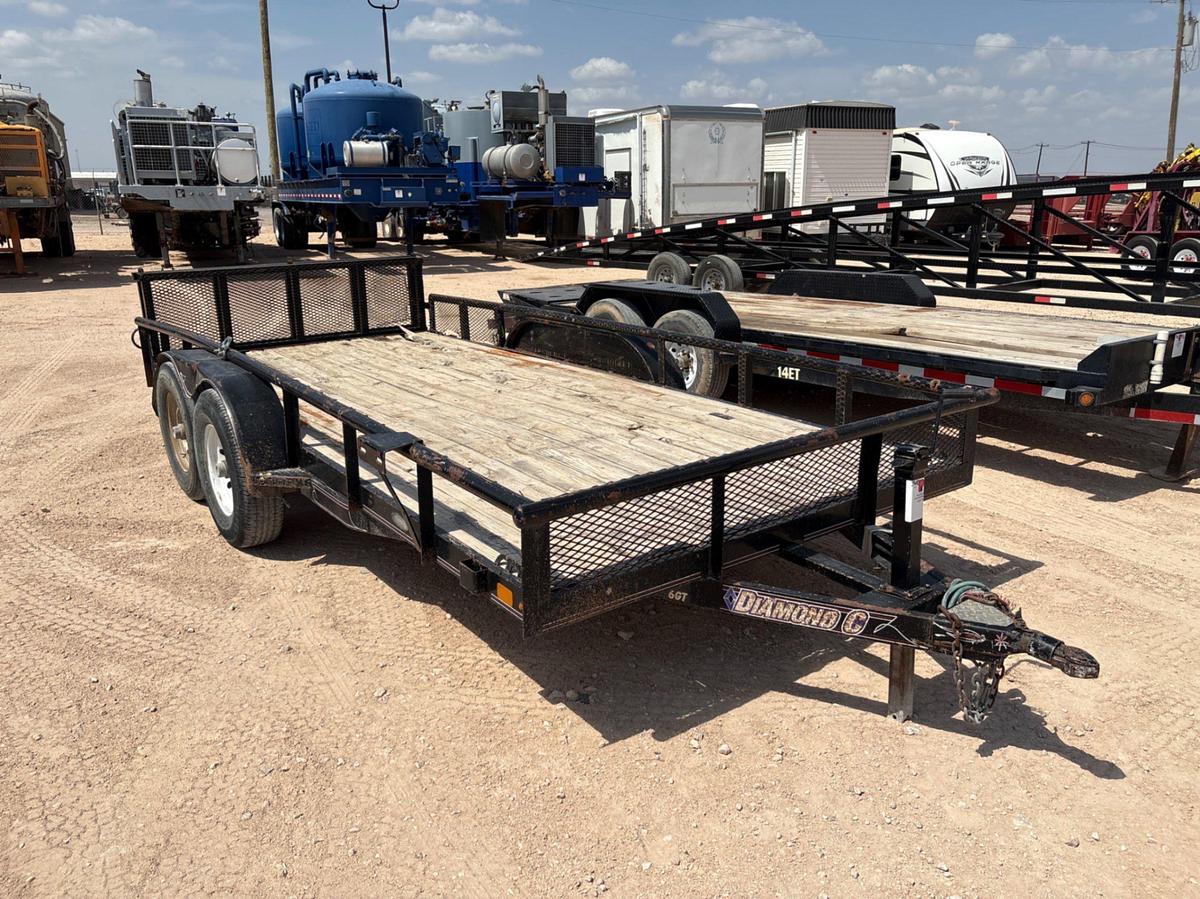 Used 2014 DIAMOND C 16’ X 7’ T/A BUMPER PULL UTILITY TRAILER
