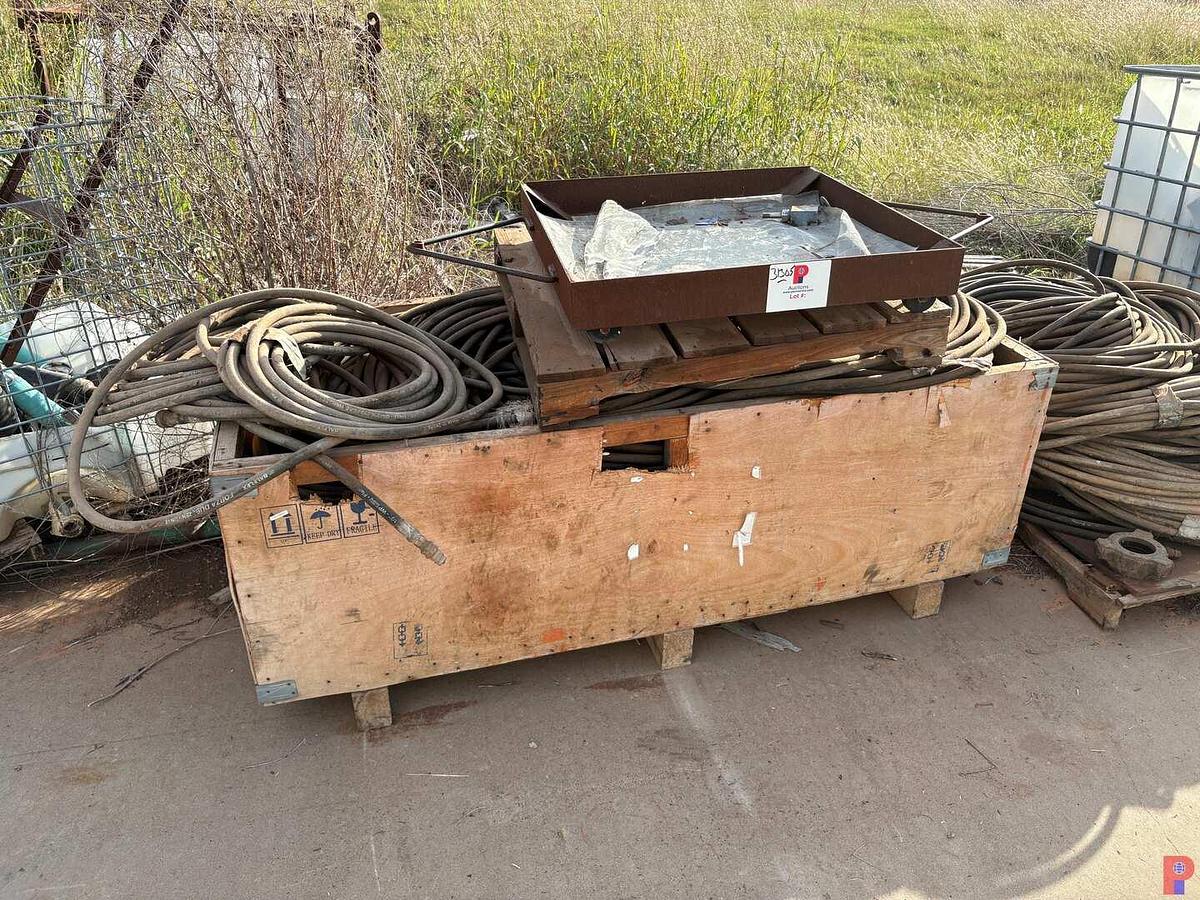 Used CRATE FULL OF 1/2” & 3/4” HYDRAULIC HOSES