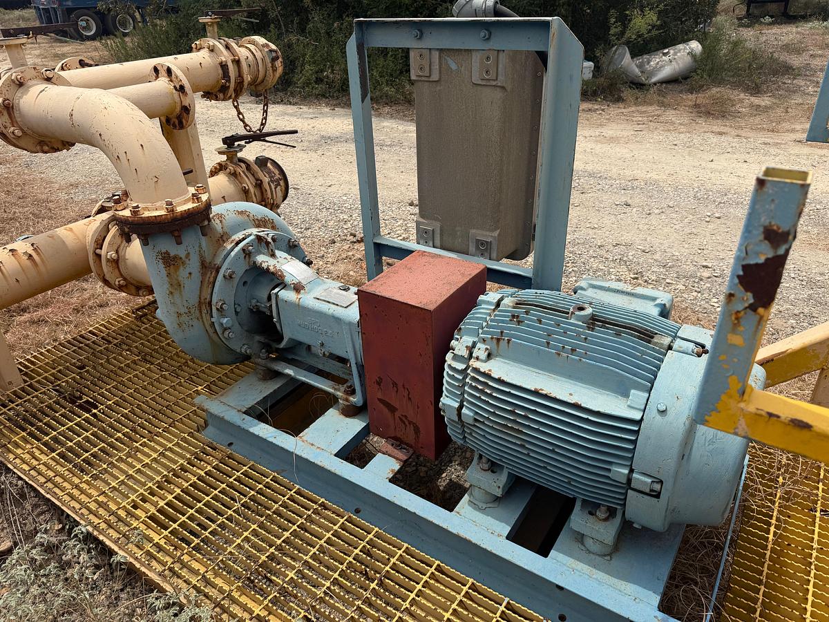 Used MUD HOG 8x6x14 CENTRIFUGAL PUMPS P/B 75-HP ELECTRIC MOTOR, SKIDDED