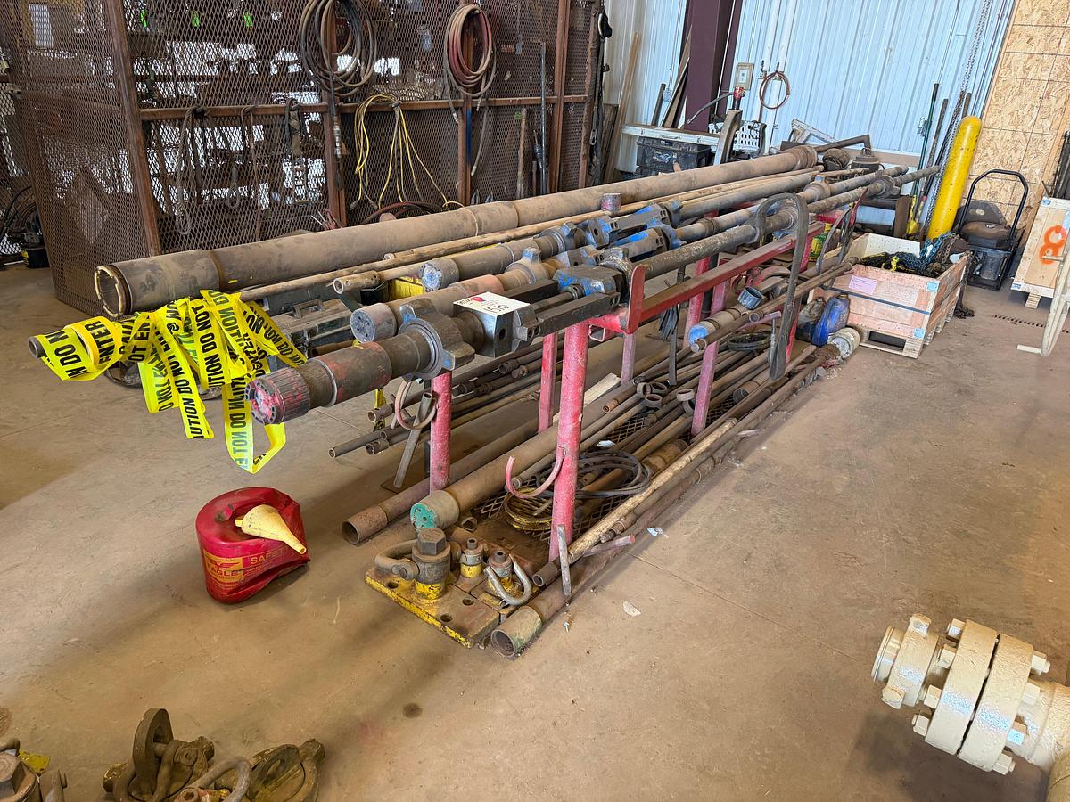 Used 7.5’ x 40” x 40” tool rack w/ Lubricators & Misc. Contents