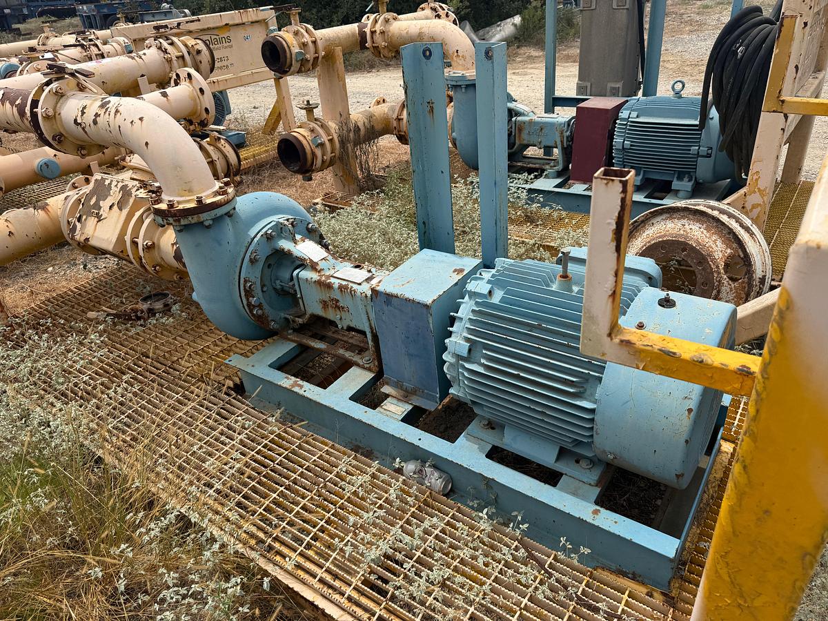 Used MUD HOG 8x6x14 CENTRIFUGAL PUMPS P/B 75-HP ELECTRIC MOTOR, SKIDDED