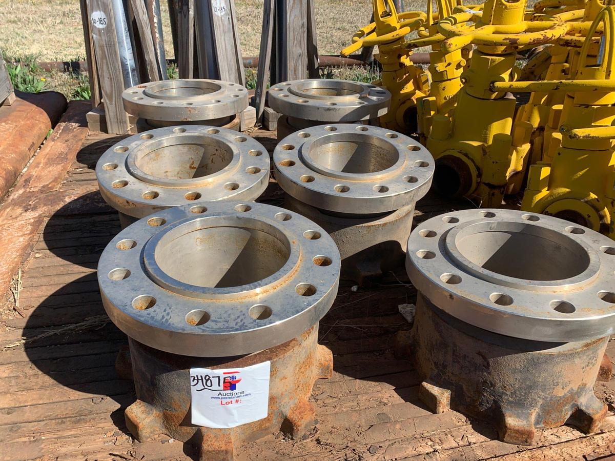 Used (6) 12 Hole Stainless Flange Assemblies 8 3/4” ID