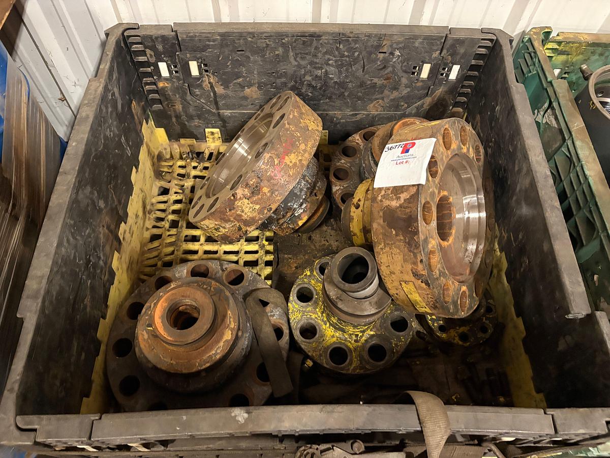 Used (6 pallets) of assorted frac valve parts, stem assemblies, bonnet flanges, & esp hangers