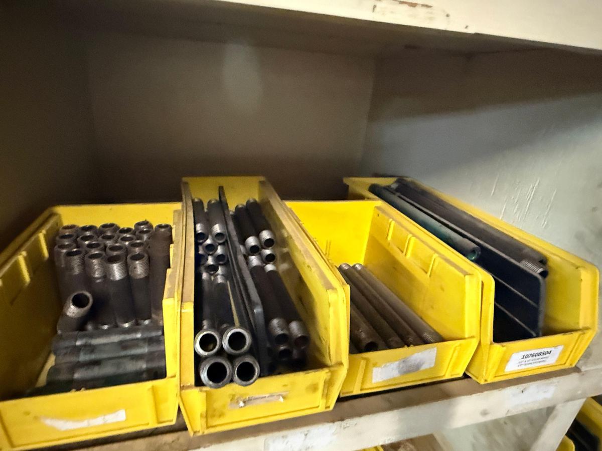 Used SECTION OF (300+) MOSTLY HEAVY WALL 1/4” THRU 2” OD PIPE NIPPLES