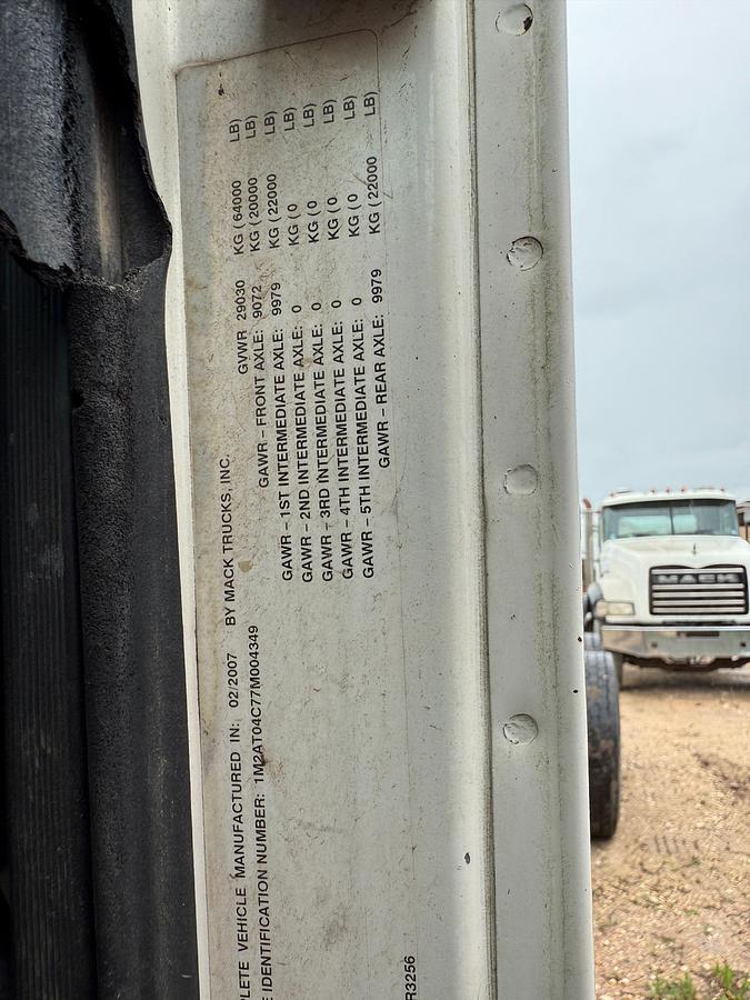 Used 2007 MACK CTP713 T/A CAB & CHASSIS TRUCK