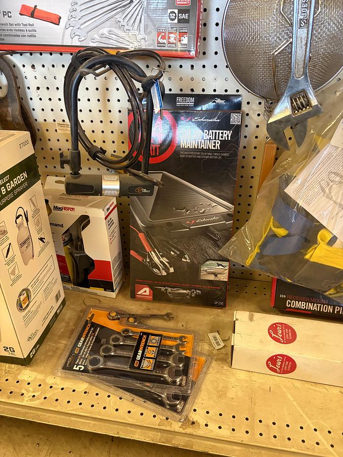 Used Hardware Contents of store shelf section
