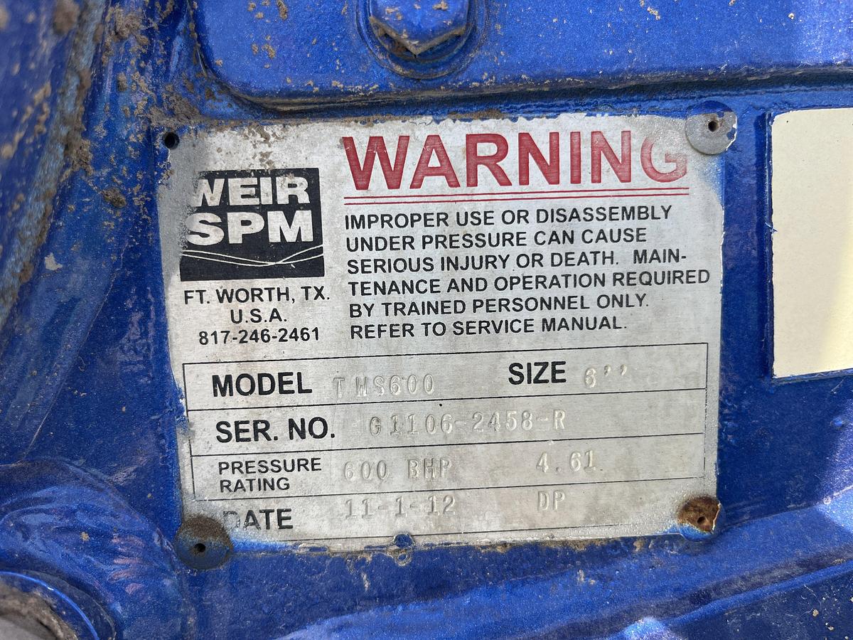 Used WEIR SPM 600-HP 15K WP TRIPLEX PUMP UNIT MTD ON 2008 KENWORTH T800 T/A TRUCK