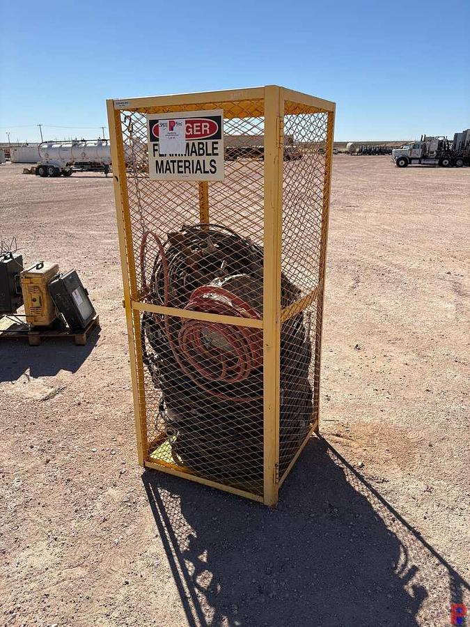 Used 2.5’ X 2.5’ X 6’ STORAGE LOCKER W/ ASSORTED 1/4” TO 1” HOSES
