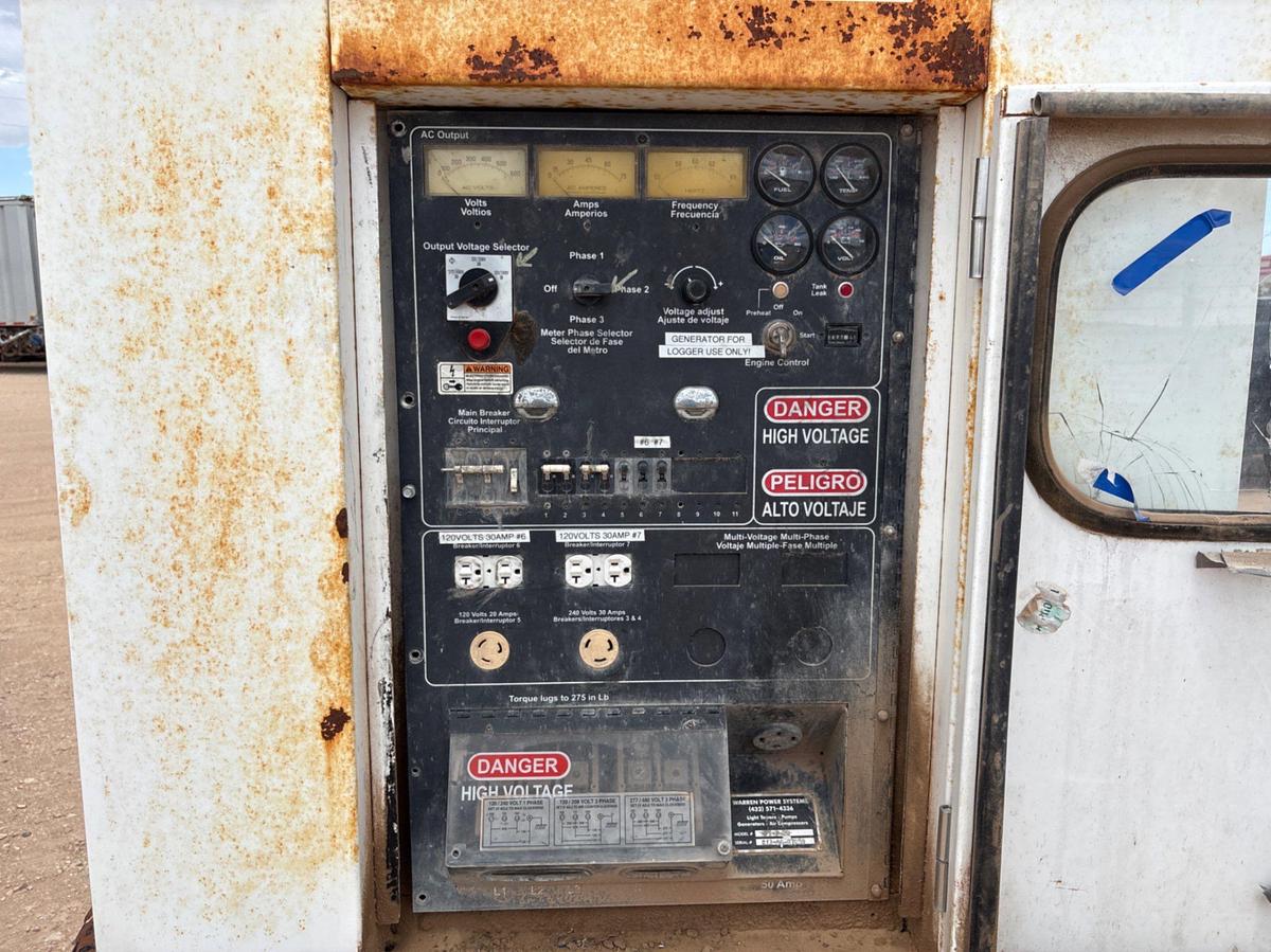 Used 2013 WARREN POWER SYSTEMS NPS-P-20 20KW S/A BUMPER PULL TOWABLE GENERATOR