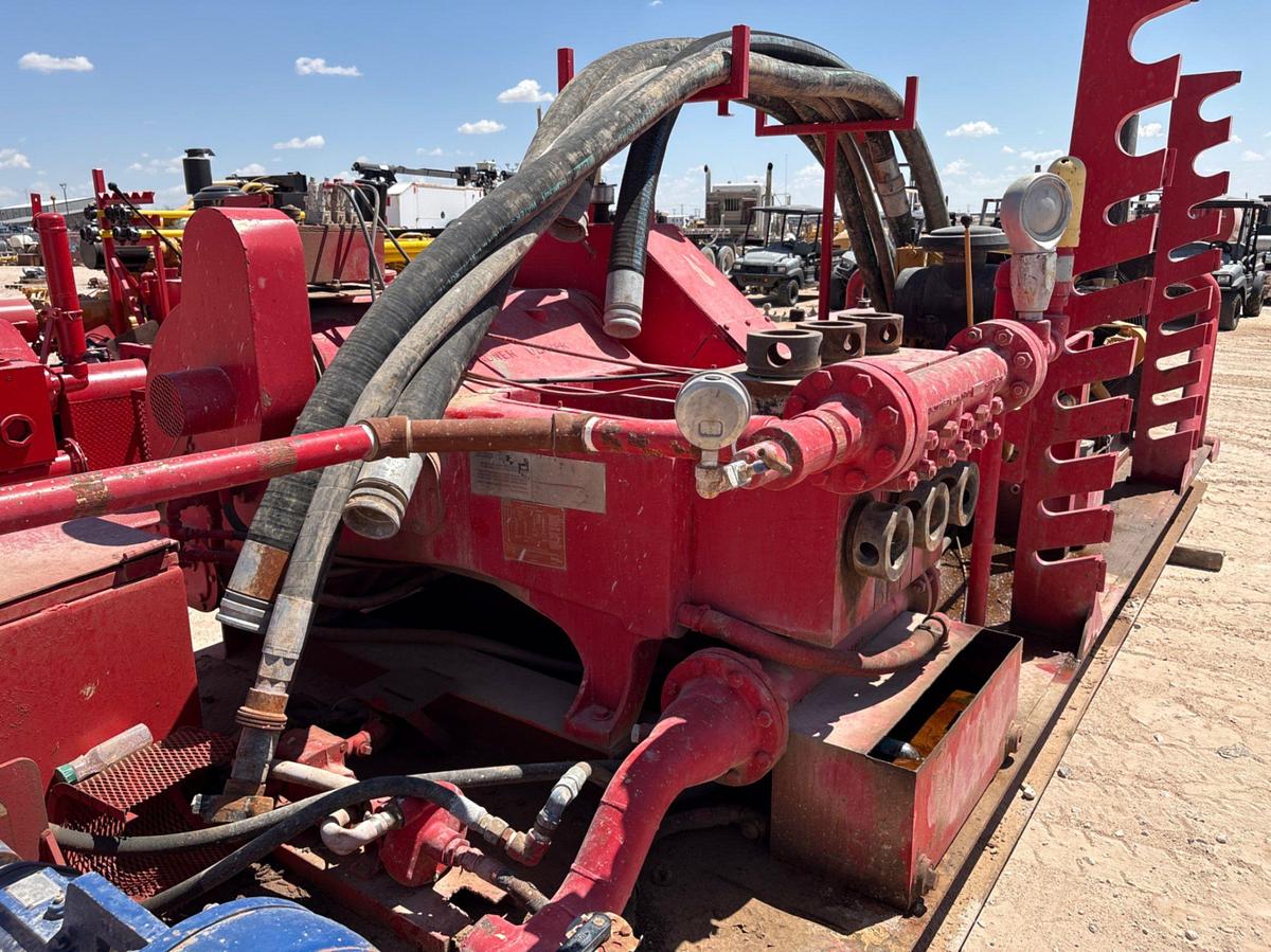Used Gardner Denver PAH triplex pump, skidded