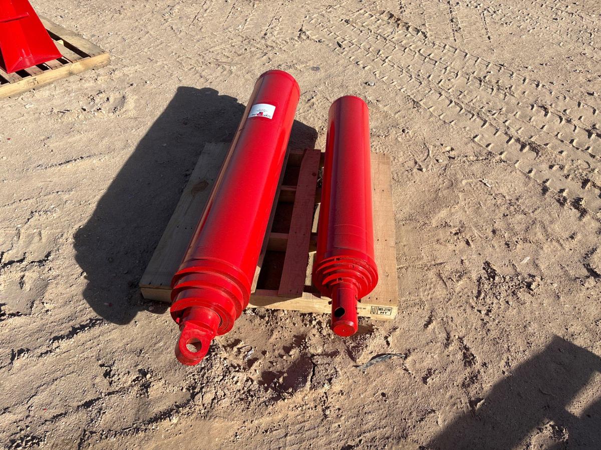 Used (2) hydraulic raising rams, 6’ x 11” & 5’ x 10”