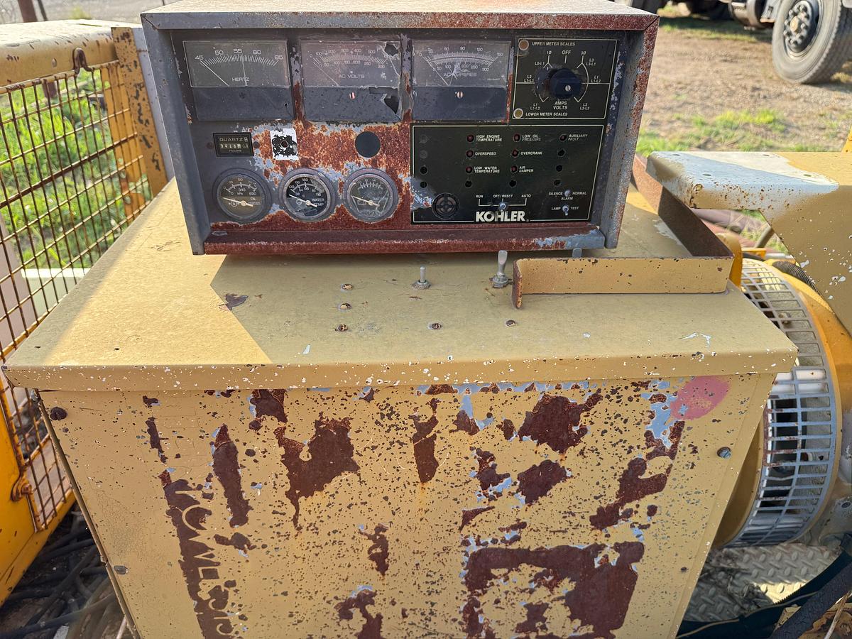 Used KOHLER 55-KW GENERATOR P/B JOHN DEERE 4039TF DIESEL ENGINE, (INOPERABLE)