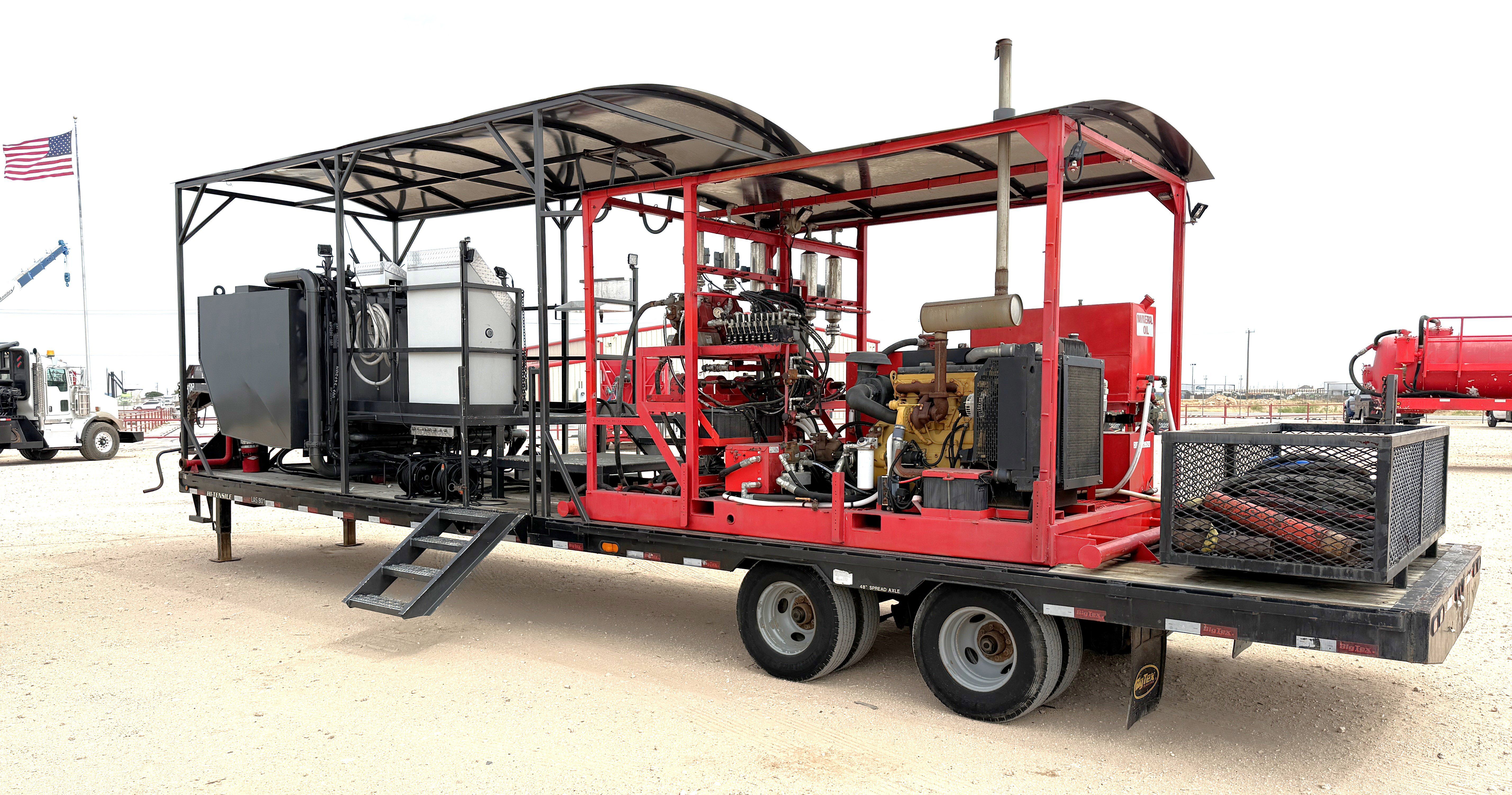 Used 30 BBL 142 HP CHEMICAL MIXING UNIT MTD ON 2018 BIG TEX 35'X102" 12 TON DUAL T/A GOOSENECK TRAILER