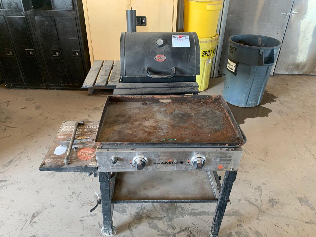 Used BLACKSTONE Flattop Griddle, and Char-Griller Grill