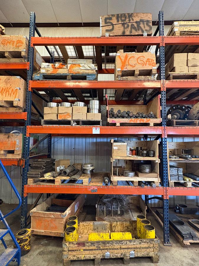 Used (5 shelves) of assorted frac valve parts