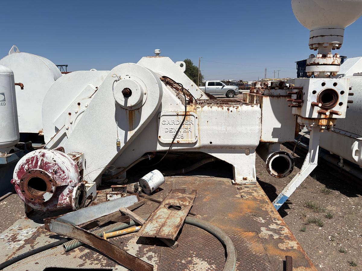 Used Gardner Denver pz9 triplex mud pump, mtd on 35’ x 12’ skid