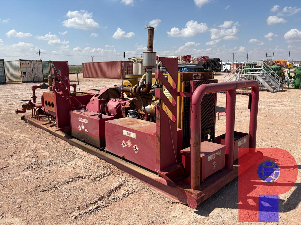 Used NATIONAL OILWELL JWS-185 TRIPLEX PUMP UNIT, SKIDDED