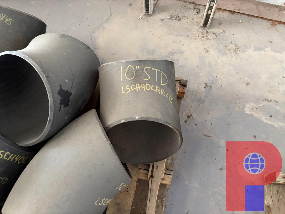 Used (5 PALLETS OF ASSORTED WELD-ON PIPE FITTINGS & (2) STORAGE RACKS