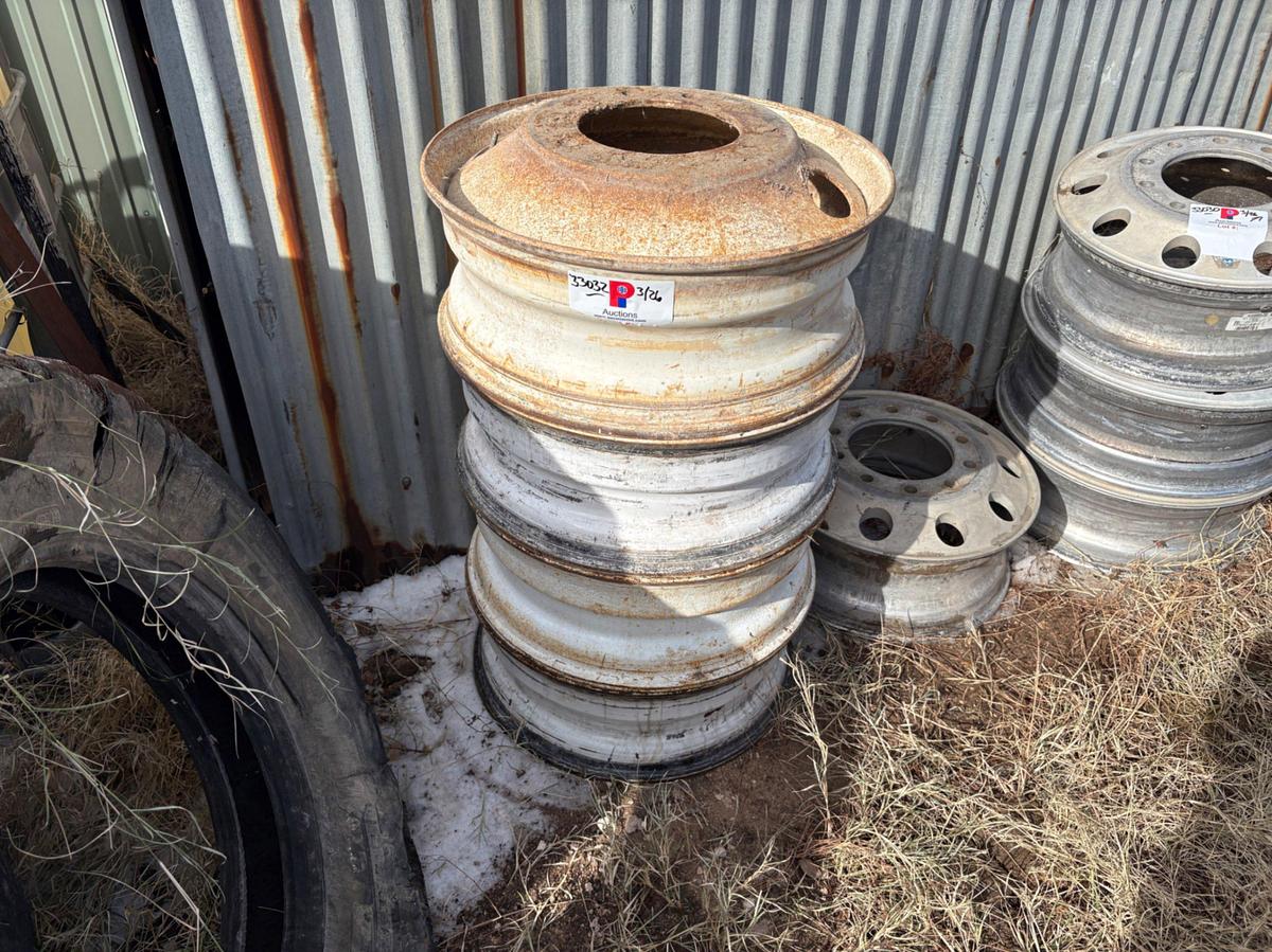 Used (4) used 11r24.5 tires w/ 10-lug steel wheels