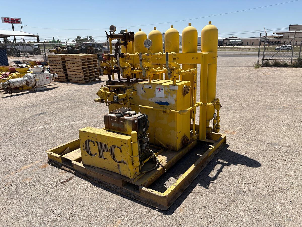 Used 4-station closing unit, skidded