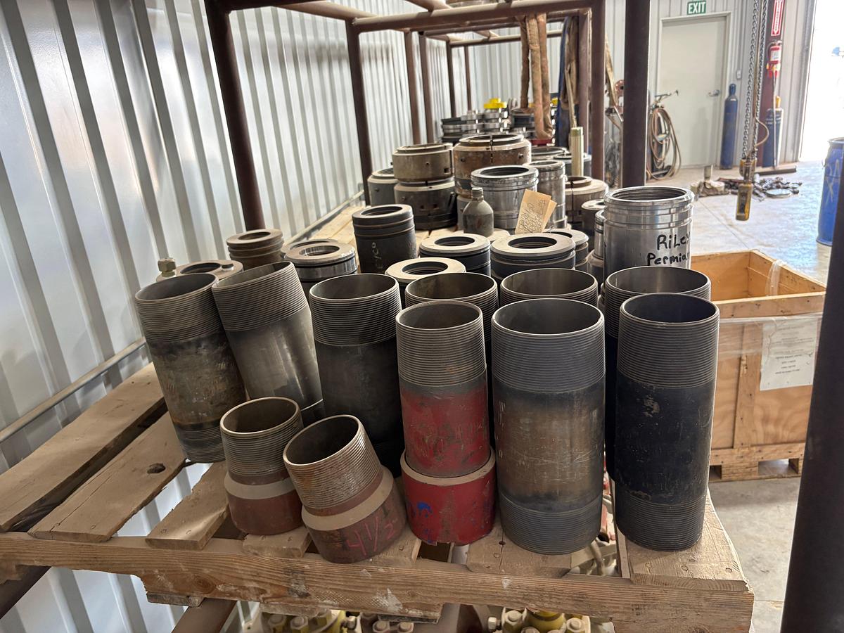 Used Pallet of assorted casing/tubing hangers & 4-1/4” to 5-1/2” pipe nipples