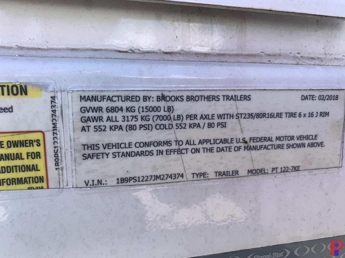 Used 2018 BROOKS BROTHERS TRAILERS 21’ T/A PINTLE HITCH POLE TRAILER