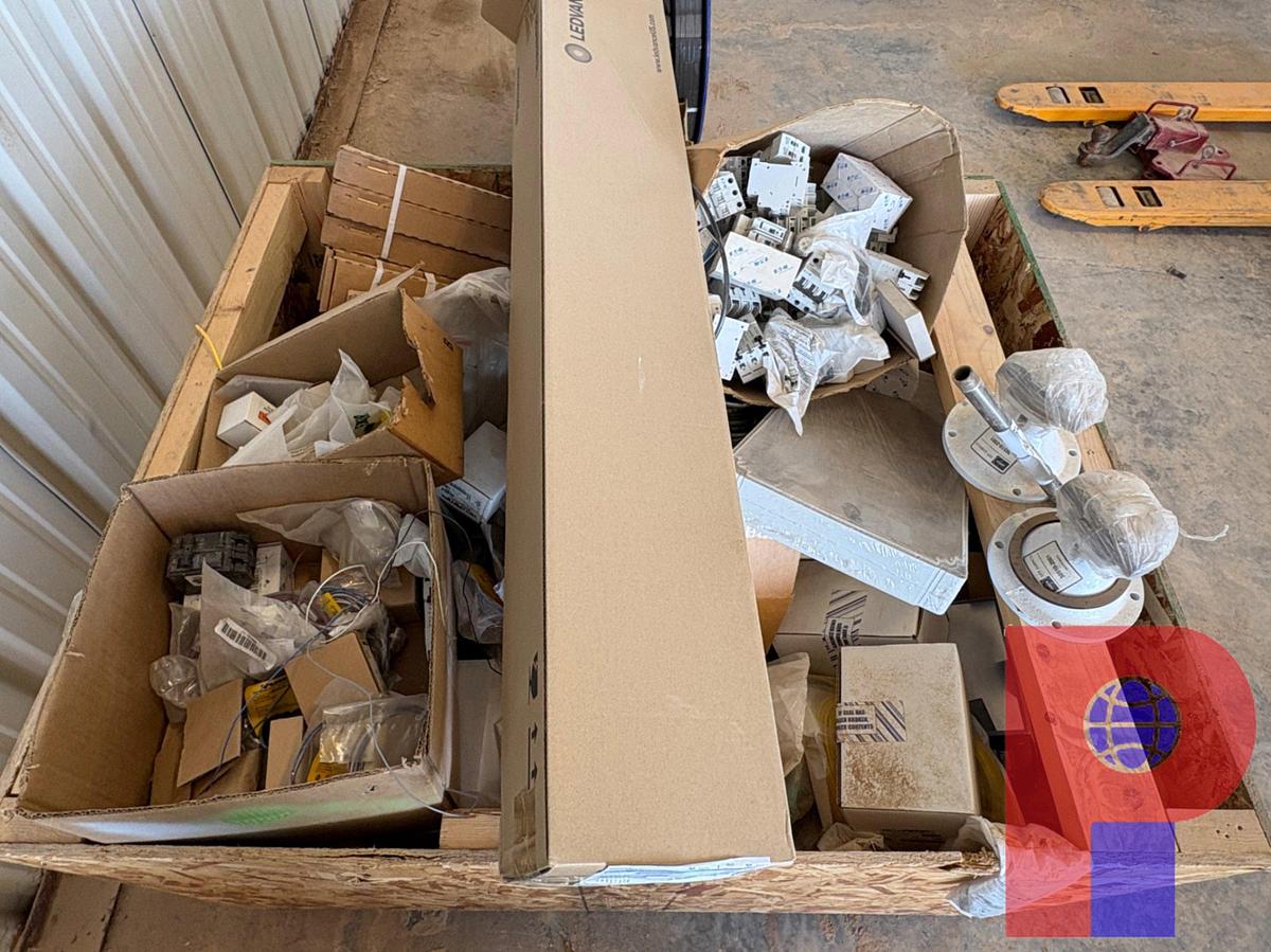 Used (2) PALLETS OF MISCELLANEOUS ELECTRICAL EQUIPMENT, GLASS JARS, SAFETY DATA SHEETS, ETC.