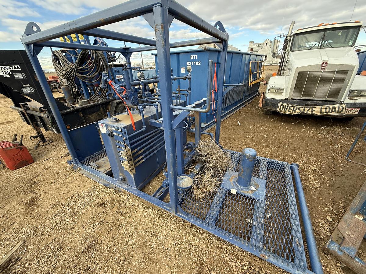 Used 12’L X 67”W ACCUMULATOR SKID W/ HYDRAULIC TANK