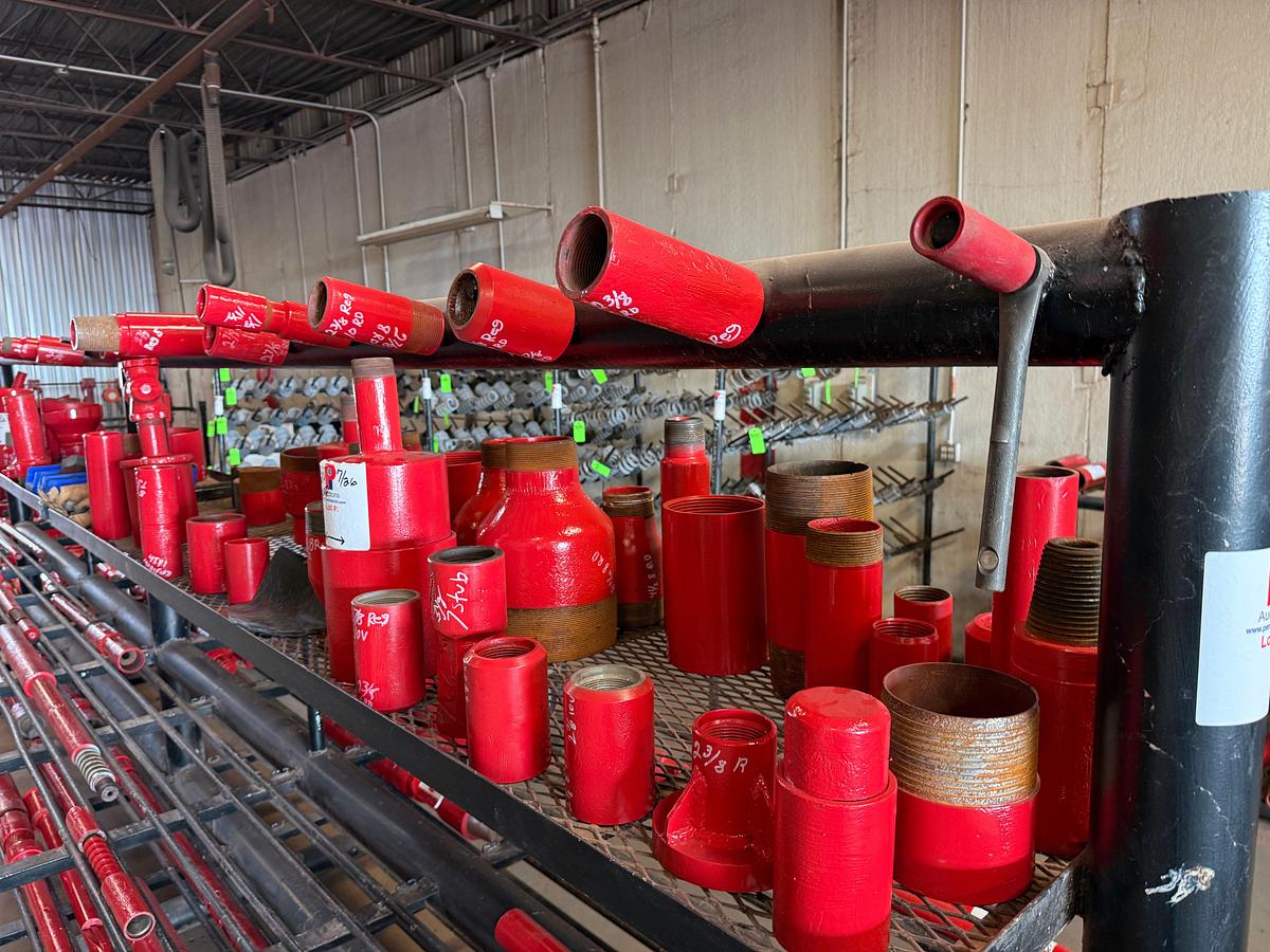 Used TOP RACK SHELF OF (26+) SWAGES, X-OVER COLLARS, & RELATED