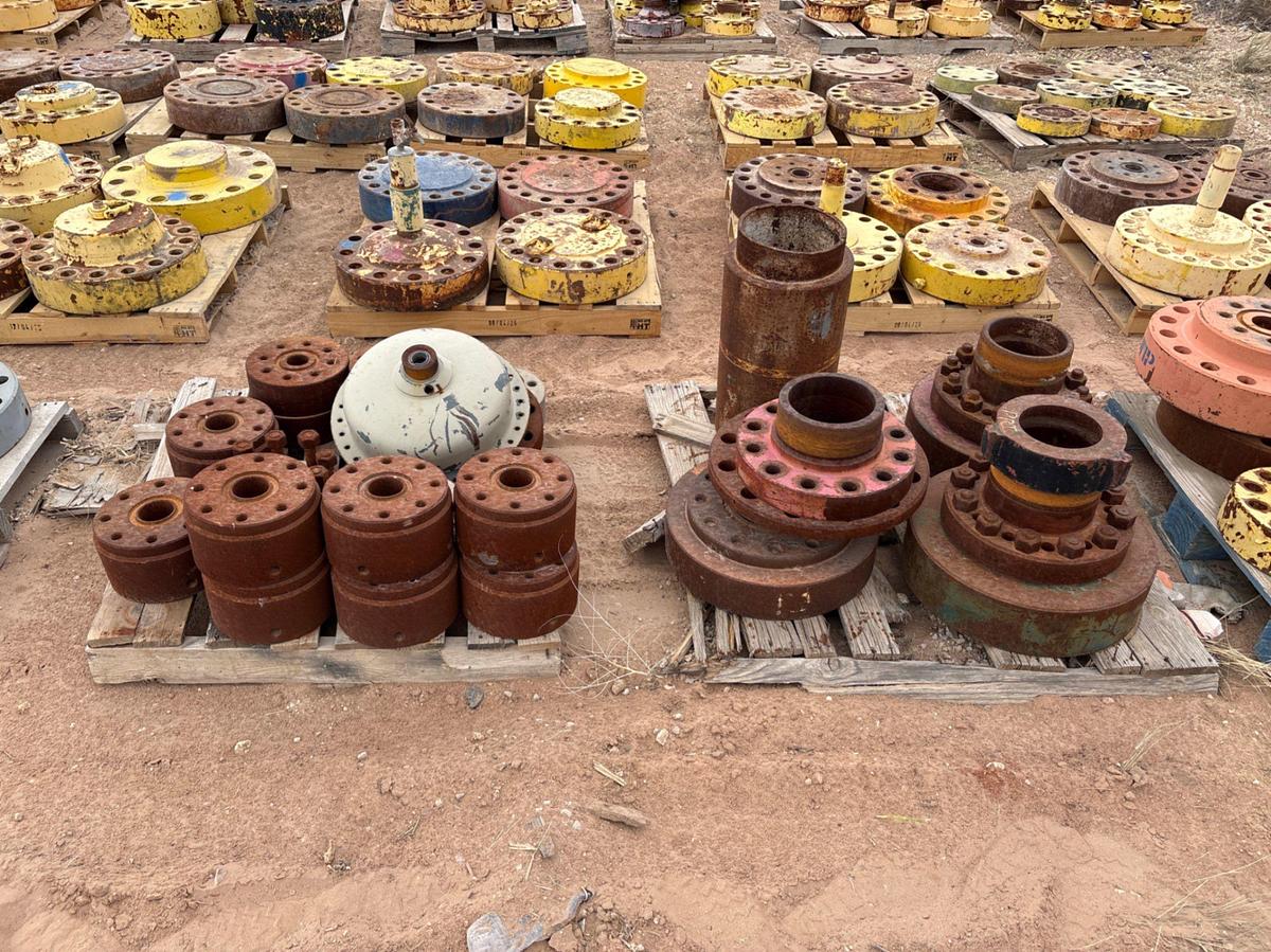 Used (7 pallets) assorted single stud adapters, blind flanges, & ring gaskets