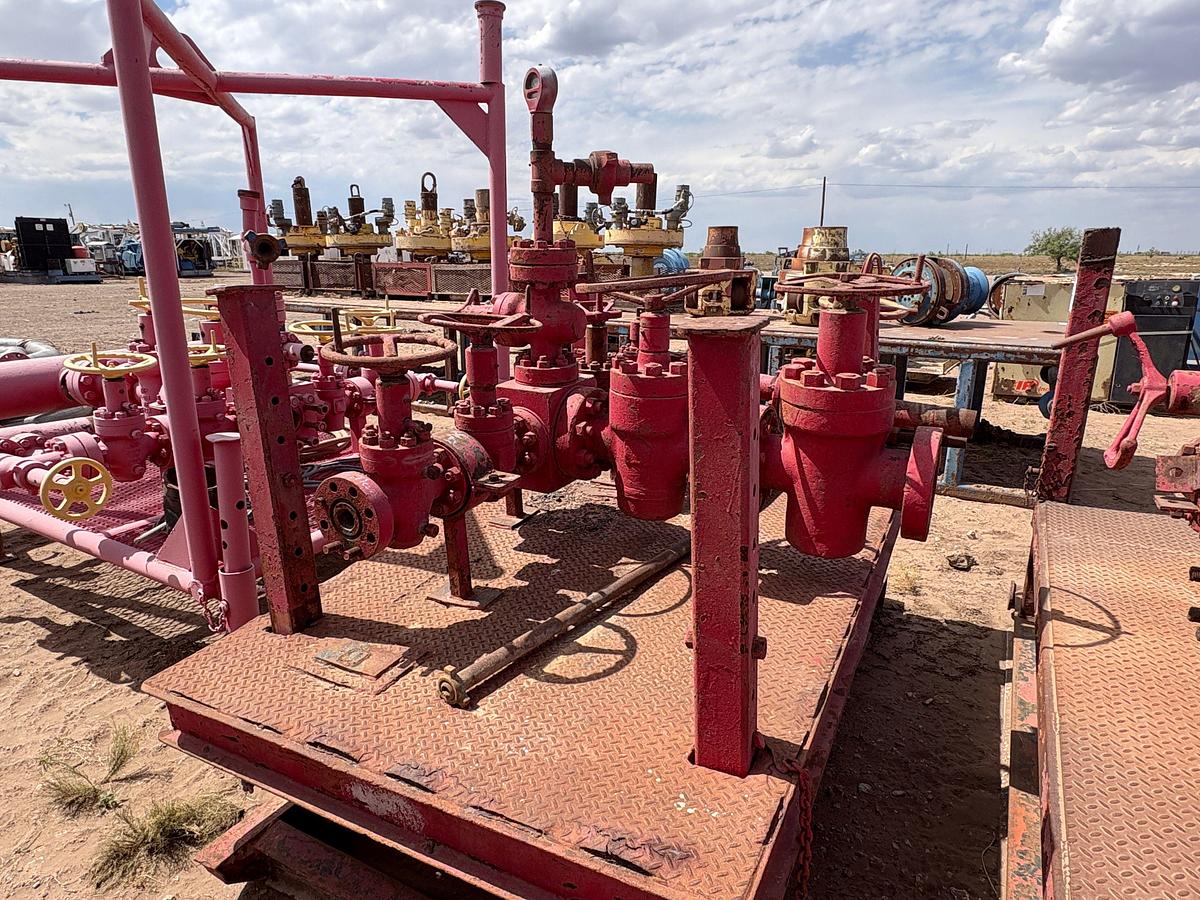 Used 5K choke manifold w/ transport skid