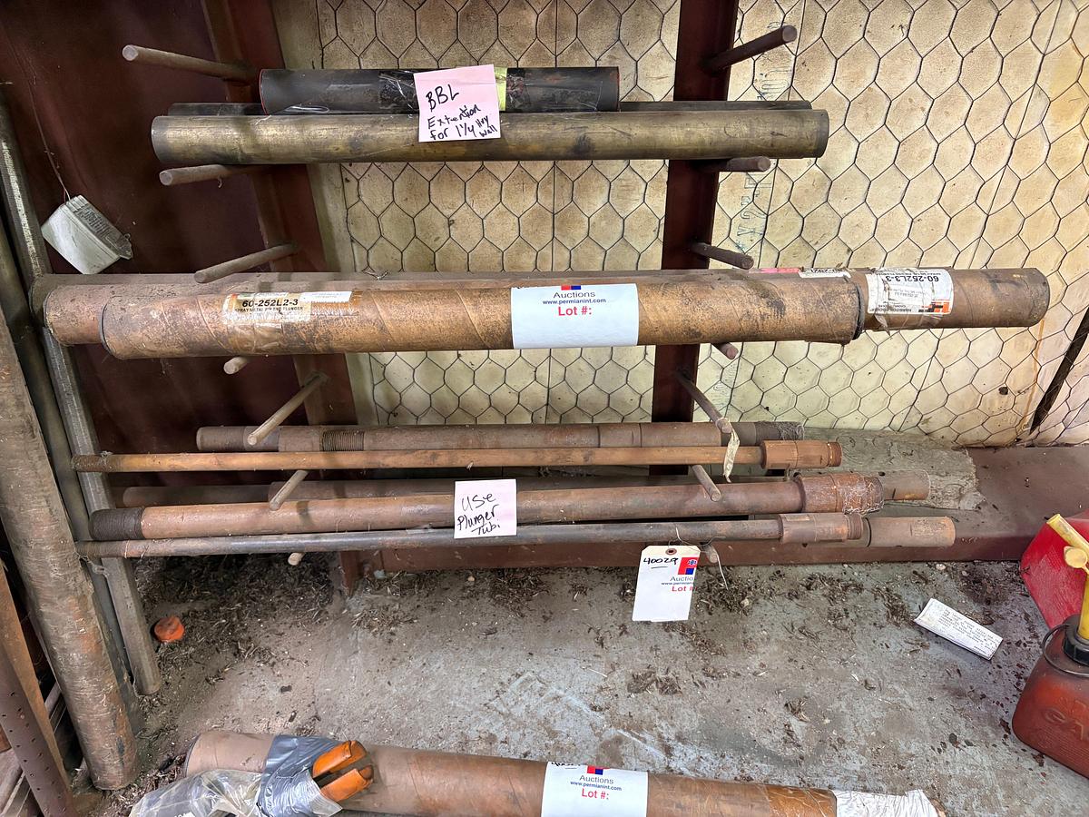Used (3) 2-1/4” spray metal pin end plungers & assorted used plunger tubes