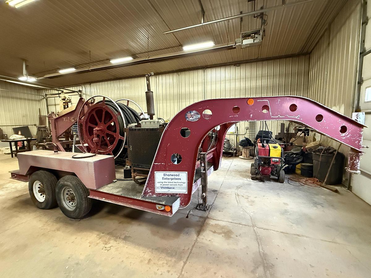 Used 2011 VENTURETECH XK-90 POWER SWIVEL MTD ON T/A GOOSENECK TRAILER