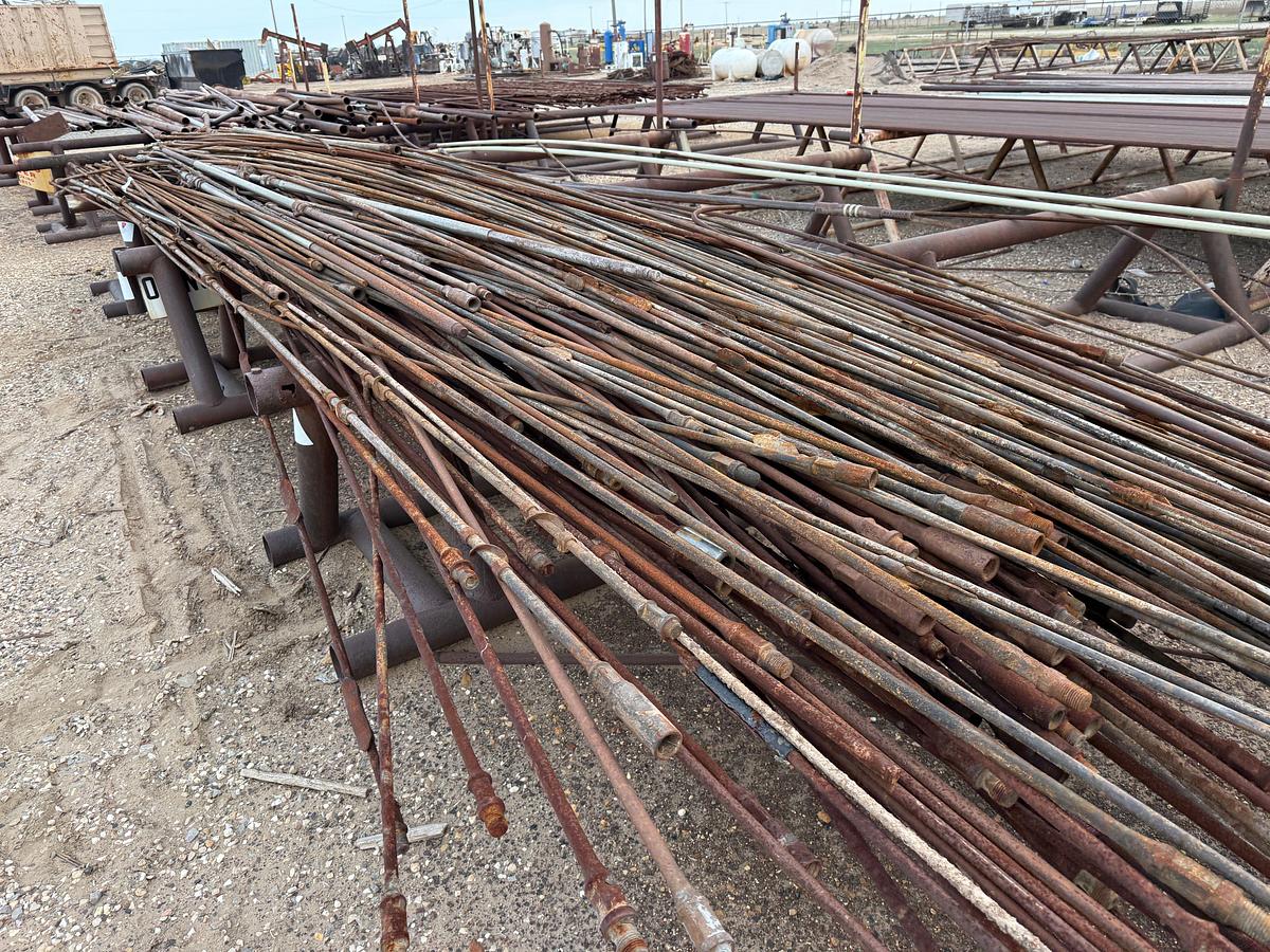 Used (150 +) VARIOUS TYPE MOSTLY 3/4” SUCKER RODS (SOME BENT)